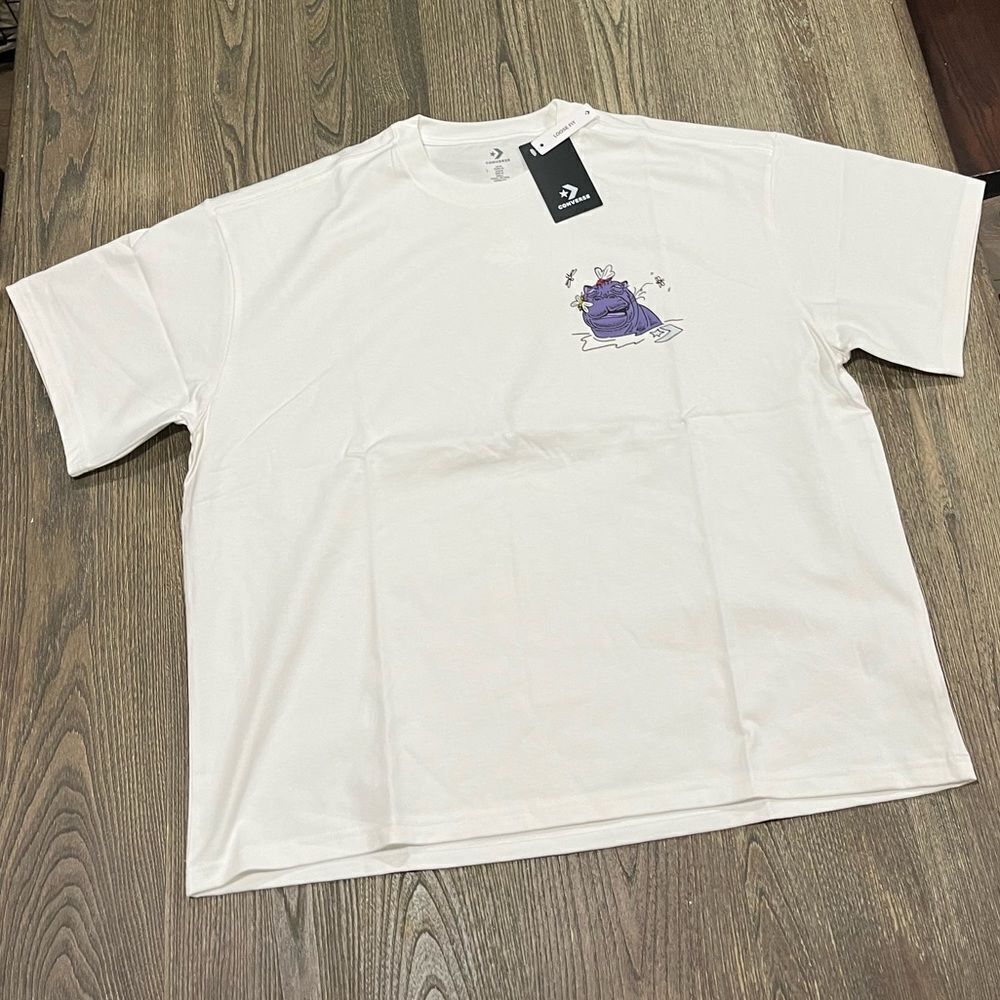 NWT Converse Mens Get There Together Graphic T-Shirt Oversized White Size M